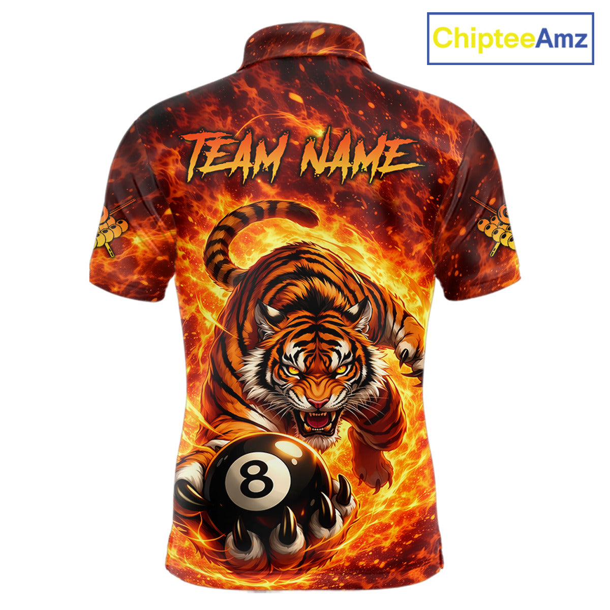 Red Flames Wolf Claw Hold 8 Ball 3D Unique Billiard Shirt For Men Personalized Pool Balls Shirts NYN2651