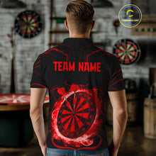 Load image into Gallery viewer, Lightning Smoke Red Dartboard Men's Darts Shirt - Custom Name For Darts Jersey NYN0471