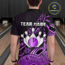 Load image into Gallery viewer, Purple Vintage Bowling Custom Men Bowling Shirt Polo &amp; Quarter-Zip Bowling Team Jerseys HNT69