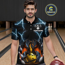 Load image into Gallery viewer, Dragon Thunder Bowling Custom Men Bowling Shirt Polo &amp; Quarter-Zip Bowling Team Jerseys HNT55