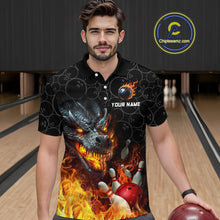 Load image into Gallery viewer, Custom Dragon Flaming Bowling Shirt for Men and Women Dragon Bowling Jersey Team MBL96