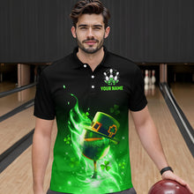 Load image into Gallery viewer, Custom Bowling Shirt Unisex Green Shamrock Lucky Clover Polo Bowling Jersey QZT624