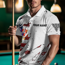 Load image into Gallery viewer, Billiard Jerseys American Flag 8 Ball Pool Billiard Shirts for Men Polo &amp; 1/4 Zip Shirt Team NNT26