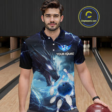Load image into Gallery viewer, Custom Dragon Bowling Shirt Blue Thunder Bowling Jersey for Men Women Team MBL82