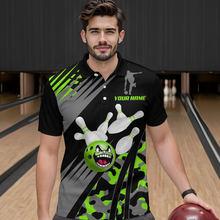 Load image into Gallery viewer, Personalized Green Crazy Bowling Shirt Polo Bowling Jersey Bowling Outfit QZT609