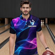Load image into Gallery viewer, Custom Galaxy Bowling Jersey for Men Polo &amp; 1/4 Zip Bowling Team Shirts Bowling League HNT156