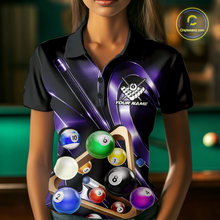Load image into Gallery viewer, Custom Ball Pool Shirts Purple Billiard Shirt for Women Billiard Team Jersey Billiard League NNT180
