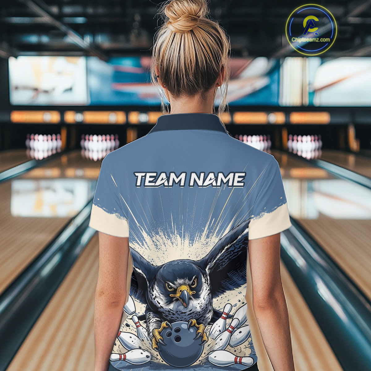 Custom Funny Falcon Bowling Jersey for Women Unisex Bowling Shirts for Team Polo & 1/4 Zip HNT244