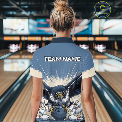Custom Funny Falcon Bowling Jersey for Women Unisex Bowling Shirts for Team Polo & 1/4 Zip HNT244