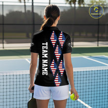 Load image into Gallery viewer, Custom USA Flag Pickleball Ball Jerseys For Women  Patriotic Pickleball Paddle League Shirts NYN2133