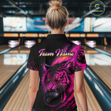Load image into Gallery viewer, Pink Tiger Bowling Shirts for Men Women Team Bowling Polo &amp; Quarter Zip Shirts MBL150
