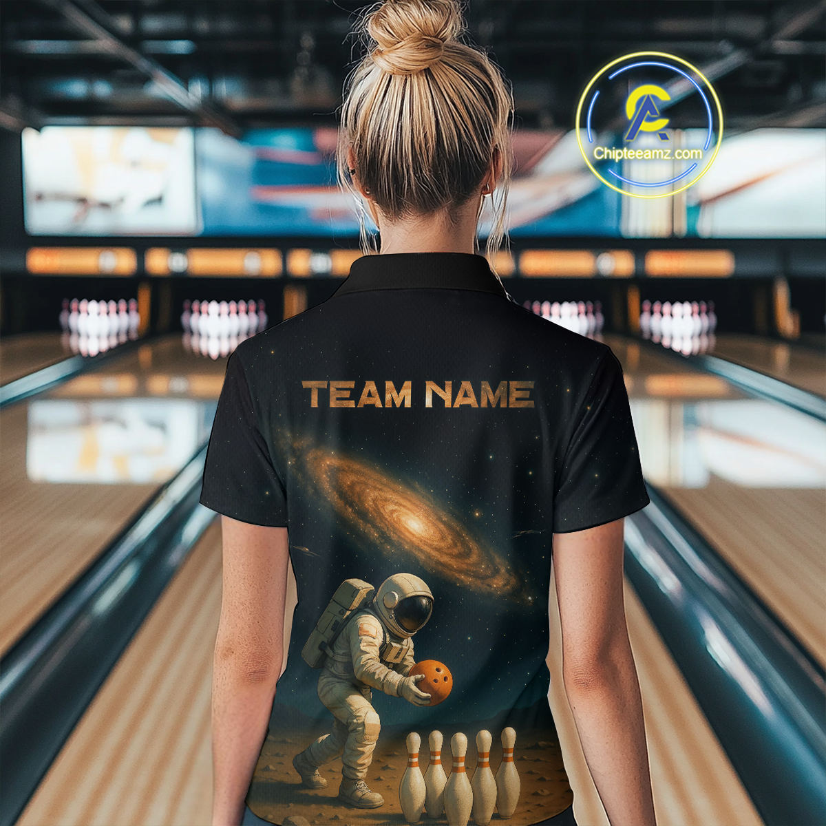 Astronaut Bowling Shirts for Men Women Team Custom Bowling Polo and Quarter Zip MBL152