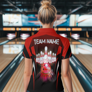 Custom Polo Bowling Shirt Women Bowling Team Jersey QZT59