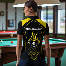 Load image into Gallery viewer, Customized Yellow 8 Ball Pool Crown Women's Billiard Shirts, Billiard Team Shirts Polo &amp; 1/4 Zip Shirts NNT37