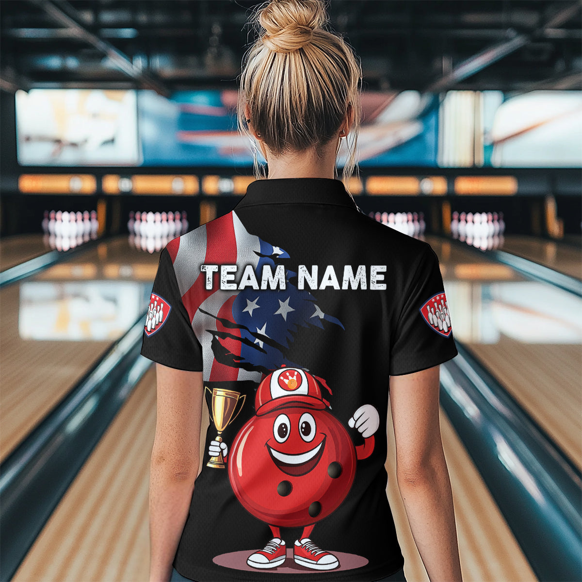 Custom Funny Bowling Jersey for Women Bowling Team Shirts Bowling Uniform Polo & 1/4 Zip HNT159