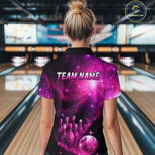 Load image into Gallery viewer, Custom Pink Galaxy Bowling Shirts for Women Men Bowling Jersey for Team Bowl Outfit MBL124