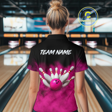 Load image into Gallery viewer, Pink Smoke Bowling Shirts for Men Women Team Personalized Bowling Polo and Quarter Zip MBL130