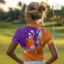 Load image into Gallery viewer, Halloween Skull Playing Golf Women Golf Polo Shirt Custom Halloween golf outfit For Ladies Golf Gifts NQS10340