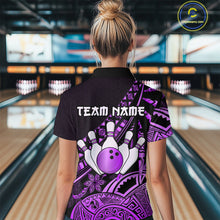 Load image into Gallery viewer, Purple Vintage Bowling Custom Women Bowling Shirt Polo &amp; Quarter-Zip Bowling Team Jerseys HNT69