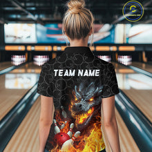 Load image into Gallery viewer, Custom Dragon Flaming Bowling Shirt for Men and Women Dragon Bowling Jersey Team MBL96
