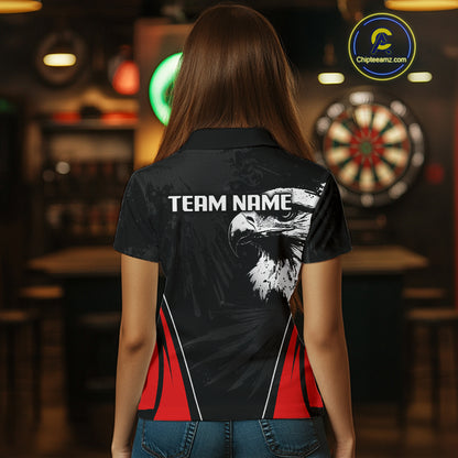 Custom Women's Darts Jersey Grunge Eagle And Dartboard Design For Darts Team NYN0272