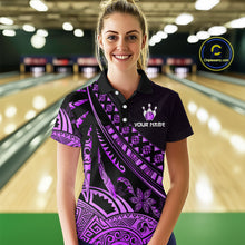 Load image into Gallery viewer, Purple Vintage Bowling Custom Women Bowling Shirt Polo &amp; Quarter-Zip Bowling Team Jerseys HNT69