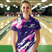 Load image into Gallery viewer, Custom Pink&amp;Purple Bowling Shirts for Men Women Team Bowling Polo and Quarter Zip MBL117