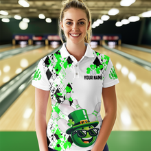 Load image into Gallery viewer, Custom Green Funny Bowling Shirt St Patrick Day Bowling Polo Team Jersey Unisex QZT620