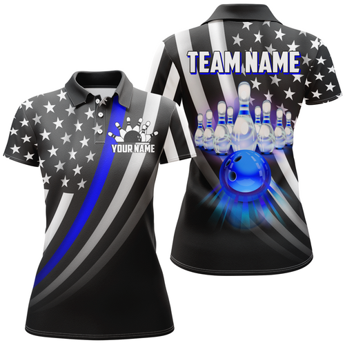 American Bowling Jersey Custom Bowling Shirt for Women Team Bowling Polo Shirt QZT209