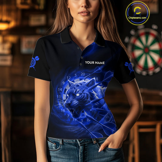 Custom Purple Fantasy Tiger Storm Dart Arrow Darts Polo Shirt For Women Dart Team Jerseys NYN1823
