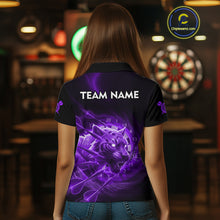 Load image into Gallery viewer, Custom Purple Fantasy Tiger Storm Dart Arrow Darts Polo Shirt For Women Dart Team Jerseys NYN1821