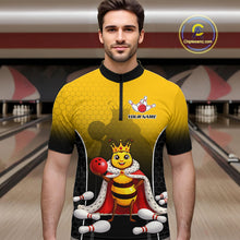 Load image into Gallery viewer, Custom King Bee Bowling Jersey for Men Bowling Team Shirts Bowling Polo &amp; 1/4 Zip HNT266