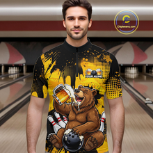 Load image into Gallery viewer, Custom Beer Bear Bowling Jersey for Men Bowling Team Shirts Bowling Polo &amp; 1/4 Zip HNT265