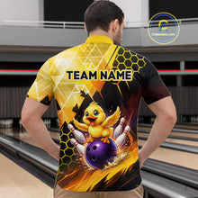 Load image into Gallery viewer, Custom Funny Duck Bowling Team Shirt for Men Yellow Bowling League Jersey Polo &amp; 1/4 Bowling Outfit  QZT958