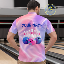 Load image into Gallery viewer, Custom Pink Bowling Shirts for Men Women Team Bowling Polo &amp; Quarter Zip Shirts MBL114