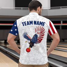 Load image into Gallery viewer, American Bowling 1/4 Zip Shirt Men &amp; Women Custom Eagle Bowling Team Jersey Patriotic BDT560