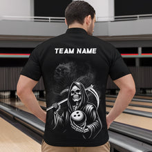 Load image into Gallery viewer, Custom Bowling Shirt Skull Bowling 1/4 Zip Shirt for Men Bowling Team League QZT299