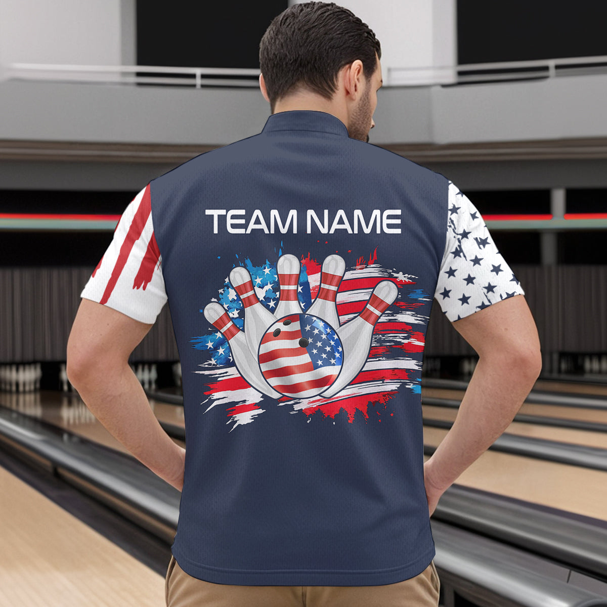 Custom American Bowling Shirt Bowling Jersey for Men Women Team Polo&1/4 Zip MBL59