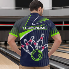 Load image into Gallery viewer, Custom Green&amp;Blue Bowling Shirts for Men Women Team Bowling Polo &amp; 1/4 Zip Shirt MBL41