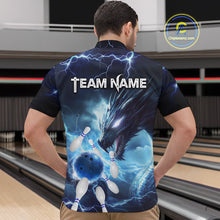 Load image into Gallery viewer, Custom Dragon Bowling Shirt Blue Thunder Bowling Jersey for Men Women Team MBL82