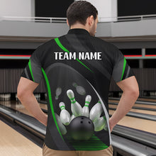 Load image into Gallery viewer, Green Bowling Shirts for Men Women Team Custom Bowling Polo &amp; Quarter Zip Shirt MBL71