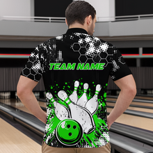 Load image into Gallery viewer, Green Watercolor Bowling Shirts Men Women Team Custom Bowling Polo &amp; 1/4 Zip Shirt MBL60