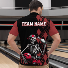 Load image into Gallery viewer, Custom Bowling 1/4-Zip Shirt for Men Women Skull Bowling Jersey Bowling Team League QZT47-6