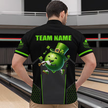 Load image into Gallery viewer, Personalized St Patrick Day Bowling Shirt Quarter-Zip Green Bowling Jersey Team League QZT621