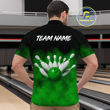 Load image into Gallery viewer, Green Smoke Bowling Shirts for Men Women Team Personalized Bowling Polo and Quarter Zip MBL130