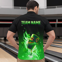 Load image into Gallery viewer, Custom Bowling Shirt Unisex Green Shamrock Lucky Clover Quarter-Zip Bowling Jersey QZT624