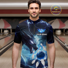 Load image into Gallery viewer, Custom Dragon Bowling Shirt Blue Thunder Bowling Jersey for Men Women Team MBL82