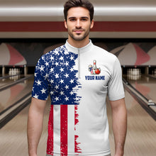 Load image into Gallery viewer, Custom Beer Bowling Shirts 1/4 Zip American Beer Bowling Jersey for Men QZT444