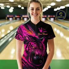 Load image into Gallery viewer, Pink Tiger Bowling Shirts for Men Women Team Bowling Polo &amp; Quarter Zip Shirts MBL150