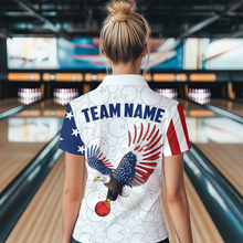 Load image into Gallery viewer, American Bowling 1/4 Zip Shirt Men &amp; Women Custom Eagle Bowling Team Jersey Patriotic BDT560
